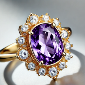 Ring mit afrikanischem Amethyst und Brillanten